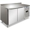 Klimaitalia Tavolo refrigerato ventilato con alzatina Modello SNACK2200TNF Due porte Capacità Lt. 260.3 Temp.°C. -2/+8 Dim. cm L.136 P.60 H.96