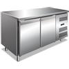 Ristosubito Tavolo refrigerato ventilato EKF Acciaio AISI 201 Modello GN2100TN Due porte Capacità Lt. 282 Temp.°C. +2/+8 Dim. cm L.136 P.70 H.85