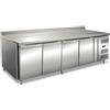 Ristosubito Tavolo refrigerato ventilato con alzatina EKF Acciaio AISI 201 Modello GN4200TN Quattro porte Capacità Lt. 553 Temp.°C. +2/+8 Dim. cm L.223 P.70 H.95