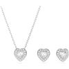 Swarovski Ariana Grande x Set Collana Pendente e Orecchini, con Pavé di Cristalli Cry, Chiusura a Moschettone, Placcatura in Tonalitŕ Rodio, 38-45 cm, 1 x 0,9 cm, 1 x 1 cm