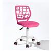 FurnitureR Compact Gaming Chair, Hollow PP Backrest, Adjustable Height, Ergonomic Swivel Sponge Seat, 5-Wheel Iron Base, for Teens & Kids Drawing, Gaming, Classroom, Deep Pink, 38,5 x 40 x 87 cm