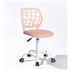 FurnitureR Compact Gaming Chair, Hollow PP Backrest, Adjustable Height, Ergonomic Swivel Sponge Seat, 5-Wheel Iron Base, for Teens & Kids Drawing, Gaming, Classroom, Pink, 38,5 x 40 x 87 cm
