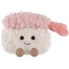 Apricot Lamb gamberetti sushi alimentari peluche per bambini, morbido e carino, per bambine e ragazzi, morbido gamberetto sushi rosa, 8 cm