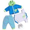 ZIYIUI Vestiti per Bambole per New Born Baby Doll, Cotone con Cappello per 18 -22 Carino Vestiti Bambolotti (45-55 cm) (Rana verde)