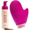 Coco & Eve Sunny Honey Mousse autoabbronzante naturale - (Scuro) Set abbronzante Bali con guanto autoabbronzante | antietà, anti cellulite (212ml)