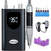 Delanie Fresa per Unghie Professionale, Portatile e Ricaricabile 35000 Giri a Display LED per Manicure e Pedicure, Trapano Elettrico per Unghie Gel/Smalto Velocità Regolabile (nero)