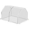 Outsunny Serra da Balcone in Plastica PE e Acciaio con Chiusura a Zip, 99x71x60 cm, Bianco Trasparente|Aosom