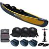 Aqua Marina Tomahawk AIR-C - Kayak/canoa gonfiabile ad alta pressione, per 2-3 persone, lunghezza 478 cm, colore: blu marino/giallo