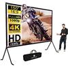 Telo per Proiettore (150"), Telo Con Supporto, 16: 9 HD, Pieghevole, per Interni