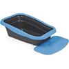 MPS Toilette per Gatti Lettiera Aperta con Cornice per gatti Cassetta Igienica 56x36,5x18 con tappetino Colorazione Assortita + Omaggio Paletta