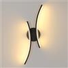 Mckalen Applique da Parete Interno LED, 20W Nero Lampada da Parete Moderna 2250LM, 44.5CM Lampada a Muro LED Creativo Camera da Letto per Bagno Soggiorno Scale Corridoio, Bianco Caldo 3000K