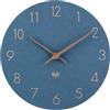 ACCSHINE Orologio da parete radiocontrollato in legno MDF senza ticchettio, silenzioso, batteria al quarzo, grande orologio da parete facile da leggere per stanze, casa, cucina (Blu + numeri arabi)