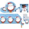 POPOYU 53 Pezzi Stoviglie per Feste in Carta di Natale, 1x Tovaglia Natalizia, 16x Piatti Piani, 16x Tazze, 20x Tovaglioli, Set di Stoviglie per 16 Persone Festa Decorazioni di Capodanno Natale
