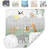 avakido® Tappetino doccia antiscivolo bambini 53x53 cm - Con 2 ganci inclusi - Tappeto quadrato antiscivolo senza BPA, lavabile e antimuffa