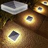 Lacasa 4 Pezzi Lampade Solari da Giardino LED Luci Solari da Esterno Terra, Bianco Caldo 2700K Lampada Solare Luci per Sentieri, Auto On/Off IP68 Impermeabile per Ponte Passo Vialetto Scale Cortile