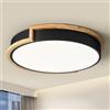 WOKNOS Lampada da soffitto, Plafoniera Bianca 40 cm, Lampada LED 36W con legno per camera da letto, soggiorno, cucina, corridoio, sala da pranzo, 4000K