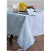ESSE HOME - Tovaglia: Rettangolare - Quadrata -Rotonda -Ovale. Fiandra Jacquard Puro Cotone - ASSISI (S 160x160, AZZURRO)