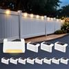 GIGALUMI 12 Pezzi Luce Solare Esterna per Scale, Luci Solari a LED per Esterni, Giardino, Impermeabile, Luci Solari per Esterni, Scale, Recinzione, Terrazza, Patio, Strada (Bianco, Bianco Caldo)