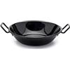 Zinel Kadai Pan/Wok con Manici, smaltato, Colore: Nero/Bianco a Pois, Smalto, Black/White Dots, 26 cm