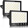 Sararoom 100W Faretto Led Esterno, 10000LM Faro Proiettori per esterni, 6500K Bianca Fredda Luci di Sicurezza, IP65 Impermeabile Lampade da parete per Giardino Garage Cortile Stadio Sentieri, 2 Pezzi