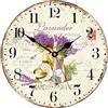 TAHEAT Romantico Lavanda Orologio da parete, francese Viola Amore Floreale Orologi, Accurato Decorativo Facile da leggere Orologio da parete per soggiorno/Camera da letto/Bagno/Cucina, 34 cm