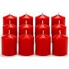 MGE World MGE - Set di 12 Candele Decorative Cilindriche - Cera Antigoccia - Candele Profumate - Candela gigante Cera - Candele che Non Colano - Cera Antigoccia - Candele Cilindriche a Colonna - Rosso