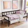 Dreamzie Divano Letto Singolo 90x200 cm, con Altezza di 35 cm - Divano Letto in Metallo Nero per le Materasso 90x200 cm