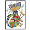 MWOOT DIY Ricamo Punto Croce Set,11CT Principianti Cucito a Mano Cross Stitch Embroidery Starter Kit per Decorazione Domestica(32x42cm) -Gatto a Sette Colori