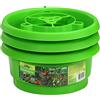 Dehner Set di 3 Anelli di irrigazione con Protezione per lumache, Diametro 24 cm, Altezza 9 cm, plastica, Verde