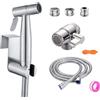 XSEXO Kit doccetta portatile per bidet, in acciaio inox, con deviatore a 2 vie, tubo flessibile da 1,5 m e supporto per doccetta