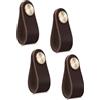 LEREATI 4 Pezzi Maniglie per Mobili in Ecopelle, Foro Singolo Maniglie Armadio, Pomelli per Mobili Vintage, Pomello Porta per Cassetti, Armadio Cameretta, Cucina, Borsa Decorazione (Marrone Scuro)