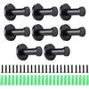 RUNEAY 8 Pezzi Ganci Bagno,Acciaio Inox Ganci da Parete Cucina Bagno,Gancio Portasciugamani con Viti Tasselli,per Cappotto Accappatoio Asciugamano Cappello Ombrello(Nero)