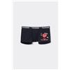 Tezenis Boxer In Cotone Stampato Bordi A Contrasto Con Logo Uomo Nero