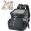 Ferplast Zaino per Cani VOYAGER BACKPACK, Trasportino Gatto, Trasportino Cani, Ampia Apertura, Cinghie Regolabili, Cinghia di Sicurezza, con Cuscino, Max 10 kg, 29x21x36H, Nero
