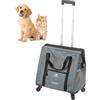 Ferplast Trasportino Gatto VOYAGER TROLLEY, Trasportino per Cani, Manico Estensibile, Cinghie Regolabili, Ampia Apertura, Ruote Removibili, Max 15 kg, 46 x 26 x 48H cm, Grigio