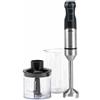 JATA JEBT1791 - Frullatore a mano 1500 W. 4 lame in acciaio inox. Piede rimovibile. 2 pulsanti di velocità. Include: tritatutto e bicchiere da 700 ml. Regolatore di velocità