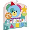 Janod - Confezione 300 Gommettes - Adesivi tascabili Formato 3x3cm - Forme Geometriche - dai 3 Anni in su - Tempo Libero Creativo per Bambini - Abilità motorie Fini e concentrazione - J09192