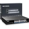 NICGIGA Switch Poe a 16 Porte Non gestito,Poe a 16 Porte 250W,2 Porte uplink Gigabit,1 Porta SFP,Switch di Rete Power Over Ethernet 19 Porte,modalità VLAN,AI Watchdog,Montaggio su Rack da 19 Pollici