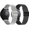 LanQii 22mm Cinturino Compatibile per Garmin Forerunner 255/Vivoactive 4/Venu 2, Cinturini Acciaio Inossidabile Bracciale Ricambio per Xiaomi Watch S1 Active/Xiaomi Watch S1/Mi Watch Nero+Argento