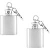 Beufee 1oz Mini Bottiglia di Vino Tascabile, 2 Pezzi Fiaschetta di Whisky Boccetta di Liquore di Whisky in Acciaio Inox Bottiglia di Alcool Portatile Tasca di Bottiglia di Vino Portachiavi Fiaschetta Imbuto