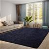 QUINZI Tappeto per soggiorno e camera da letto, morbido e morbido, antiscivolo, lavabile, (blu scuro, 120 x 180 cm)