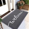 Homaxy Welcome, zerbino per interni ed esterni, antiscivolo, lavabile, per porta di casa, ingresso, giardino (80 x 120 cm, grigio)