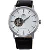 Orient Classic Open Heart - Orologio Uomo Automatico a Carica Manuale Elegante Cinturino In Pelle Nero Cassa In Acciaio Quadrante Grigio - TAG02005W0 AG02005W