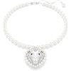 Swarovski Ariana Grande x Collana, Gioiello con Cristalli e Crystal Pearls, Forma a Cuore, Chiusura a Moschettone, Placcatura in Tonalitŕ Rodio, 38-45 cm, 4,5 x 4,2 cm