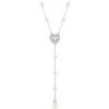 Swarovski Ariana Grande x Collana a Y, con Pavé di Cristalli e Crystal Pearls, Taglio Misto, Forma a Cuore, Chiusura a Scorrimento, Placcatura in Tonalitŕ Rodio, 38-48 cm, 1 x 1 cm