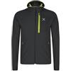 MONTURA PEAK JACKET UOMO GIACCA SOFTSHELL TRASPIRANTE E ANTIVENTO PER TREKKING TRAIL RUNNING E SCIALPINISMO (IT, Testo, L, Regular, Regular, NERO/VERDE LIME)