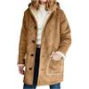 CRITOR Trench da Donna in Montone Scamosciato Sintetico Capispalla Invernale Foderato in Morbida Pelliccia Scamosciata da Donna con Cappuccio