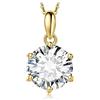 JewelryPalace 3ct Collana Solitario Donna Argento 925 con Creato Moissanite, Collana Dorata Ciondolo Pietra a Taglio Rotondo con Catena Maglia 45cm, Collane Pendenti in Oro Set Gioielli Donna