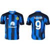 Generic Maglia Calcio Nero Azzurra 2023 2024. Maglia Personalizzata Marcus Thuram Numero 9. Replica Ufficiale. Adulto Bambino. (8 Anni)