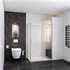 OCEAN ITALY S.R.L. Box Doccia Angolare alto 195 cm Porta Scorrevole 140x90cm Vetro Temperato Trasparente 8 mm Anticalcare Telai in Alluminio Cromato Lucido